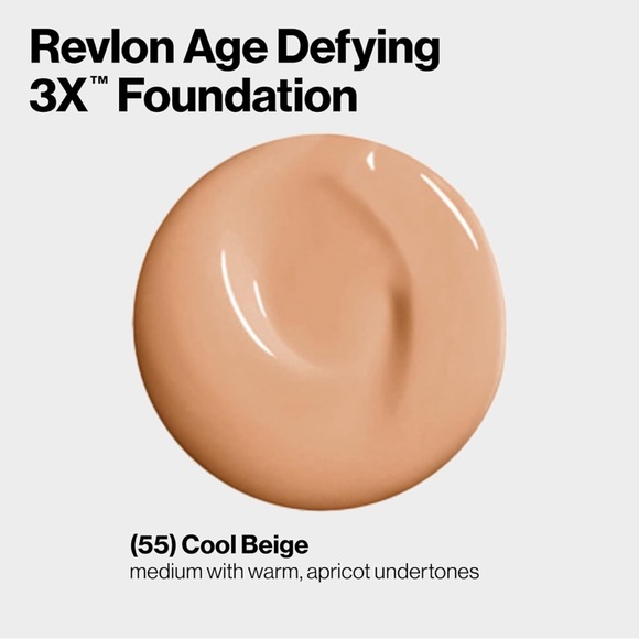 New Revlon Liquid Foundation, Age Defying 3XFace Makeup, Anti-Aging and Firming - Picture 3 of 16
